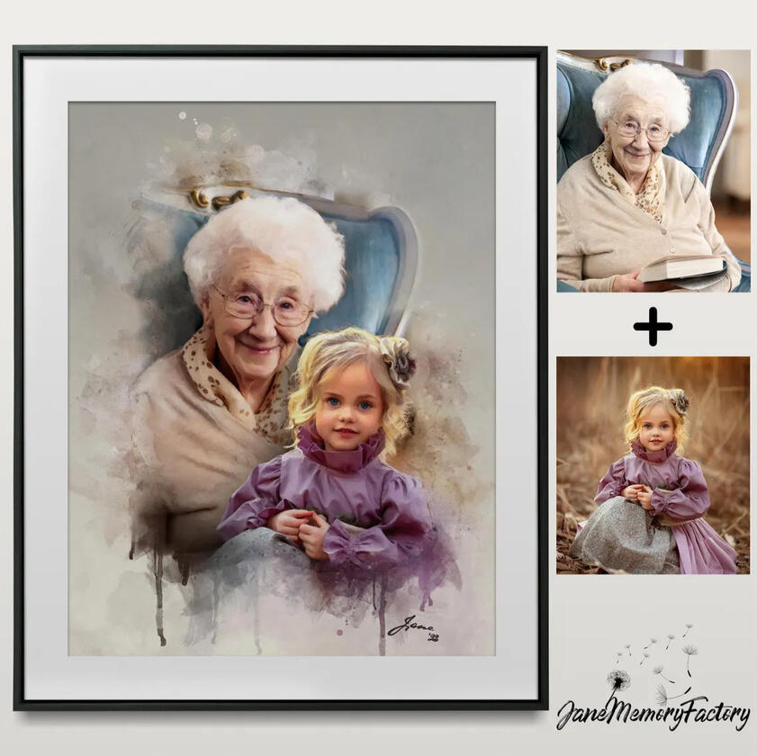 grandma with child portrait combined photography professional